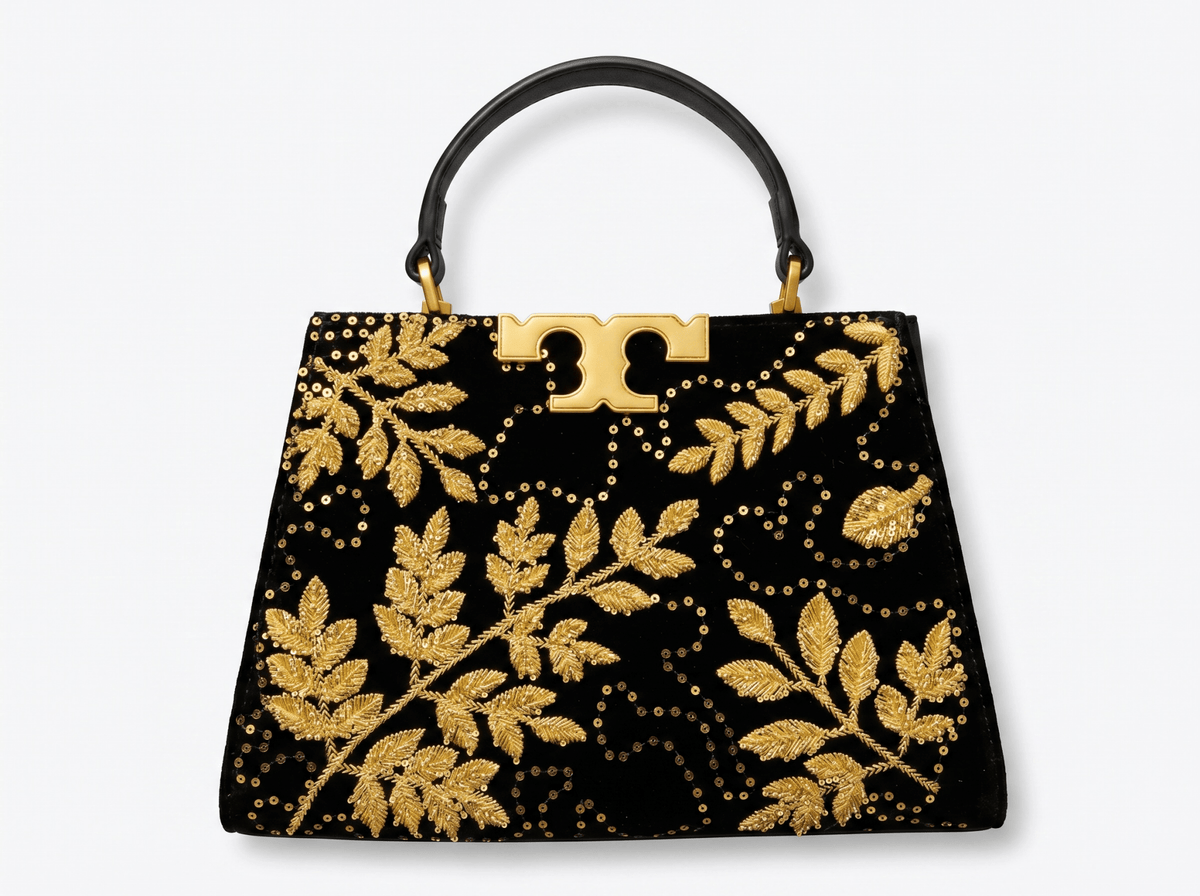 ✨ Tory Burch Eleanor Embroidered Top Handle Bag – Black & Gold Luxury Edition ✨