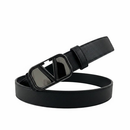 Valentino All Black Luxury V Buckle Belt – Premium Elegant Designer Belt 🖤✨