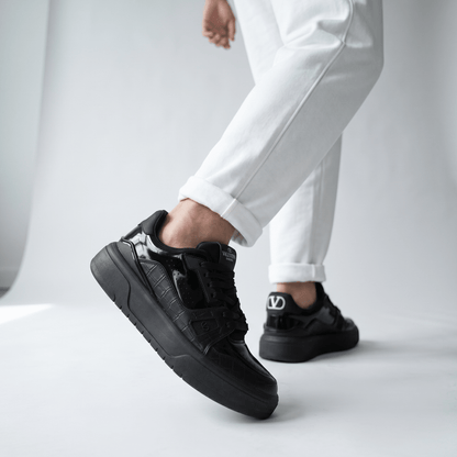 🖤 Valentino Garavani All-Black Platform Sneakers 👟🔥