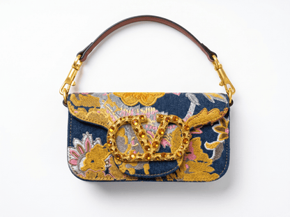 Valentino Garavani Floral Embroidered Denim Shoulder Bag 🌸✨