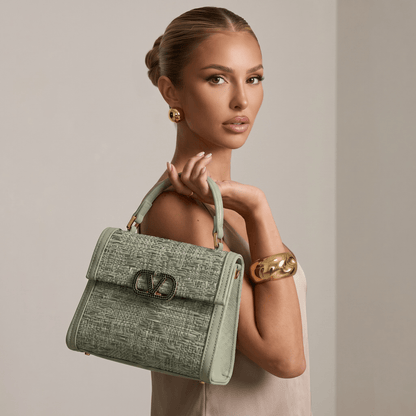 Valentino Garavani Sage Green VLogo Top Handle Bag 💚✨👜👑