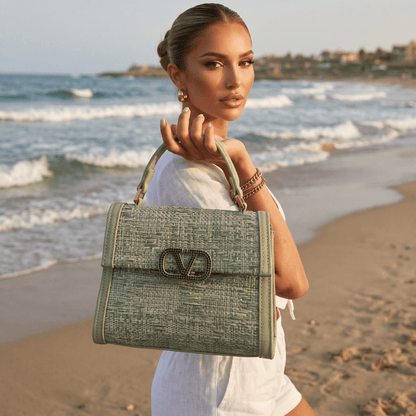 Valentino Garavani Sage Green VLogo Top Handle Bag 💚✨👜👑