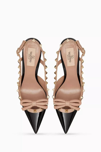 🖤 Valentino Rockstud Bow Slingback Pumps