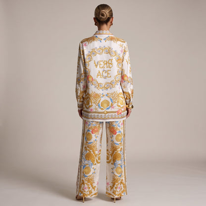 Versace Printed Set – Cream Seashell ✨🌊 one size
