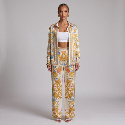 Versace Printed Set – Cream Seashell ✨🌊 one size