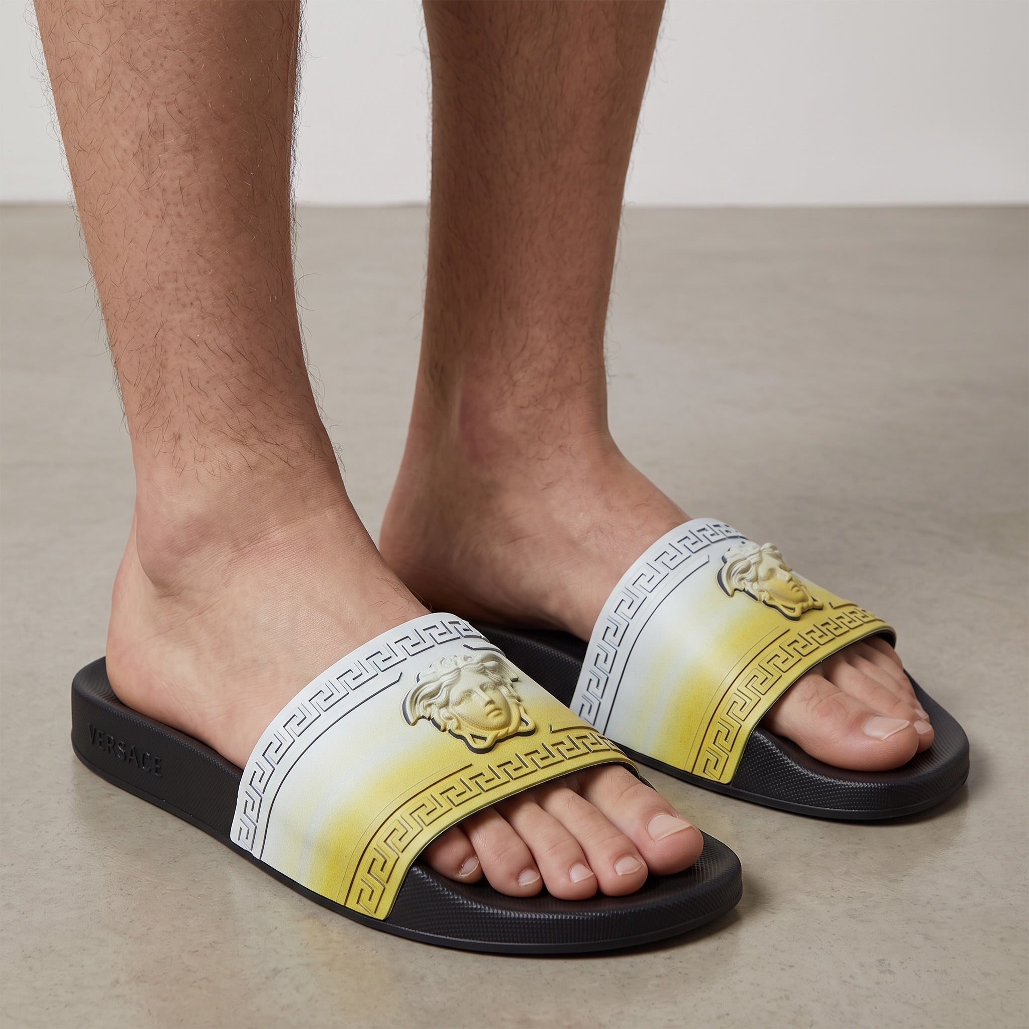 Versace Slide – Yellow Medusa Pool Slide 🟨🩴