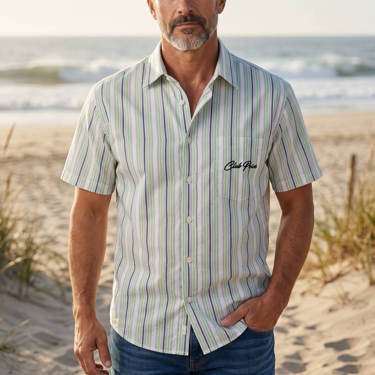 ZARA Club Privé Beach Stripe Shirt 🌊☀️